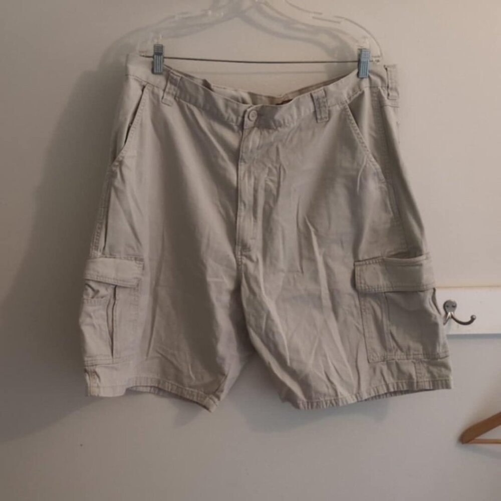 NT09 Supply Co. Cargo Shorts Men 42 Work Hiking Outdoorsy Utility Painters Khaki